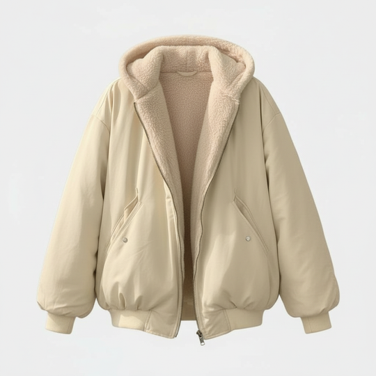 Bequeme Oversized Winterjacke Damen Komfort Warm Fleecelook
