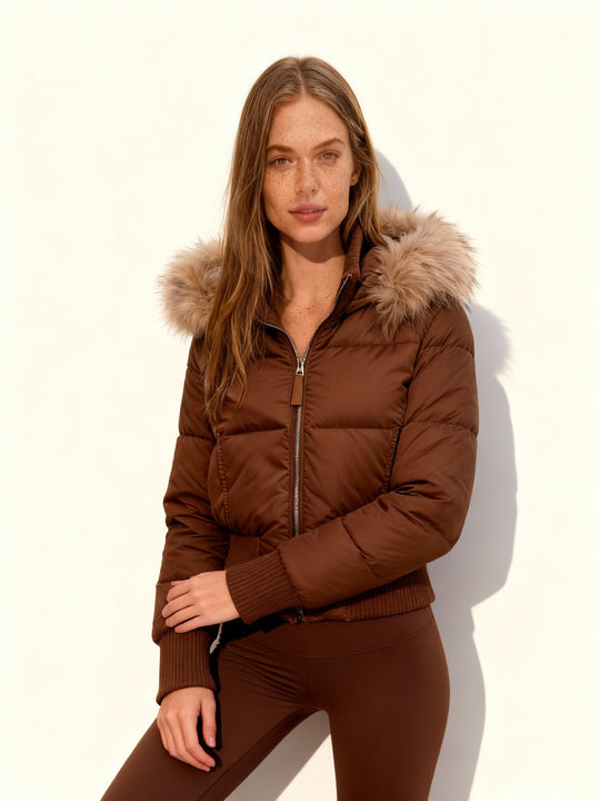 Cropped Gefütterte Winterjacke