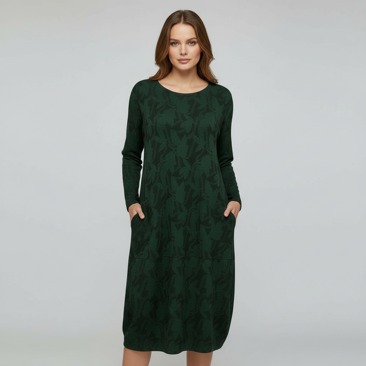 Luxuriöses Winterkleid Druck Elegant Komfort