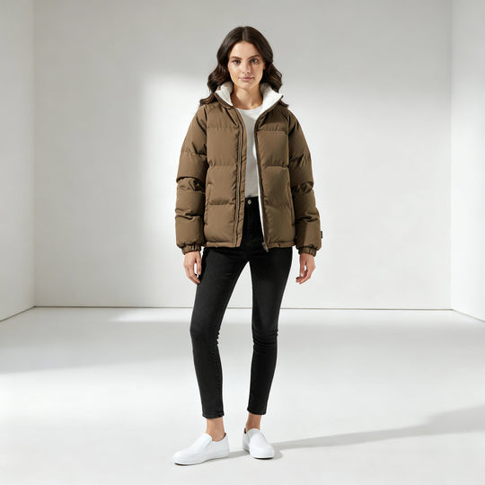 Warm Fleecegefüttert Leicht Pufferjacke Damen