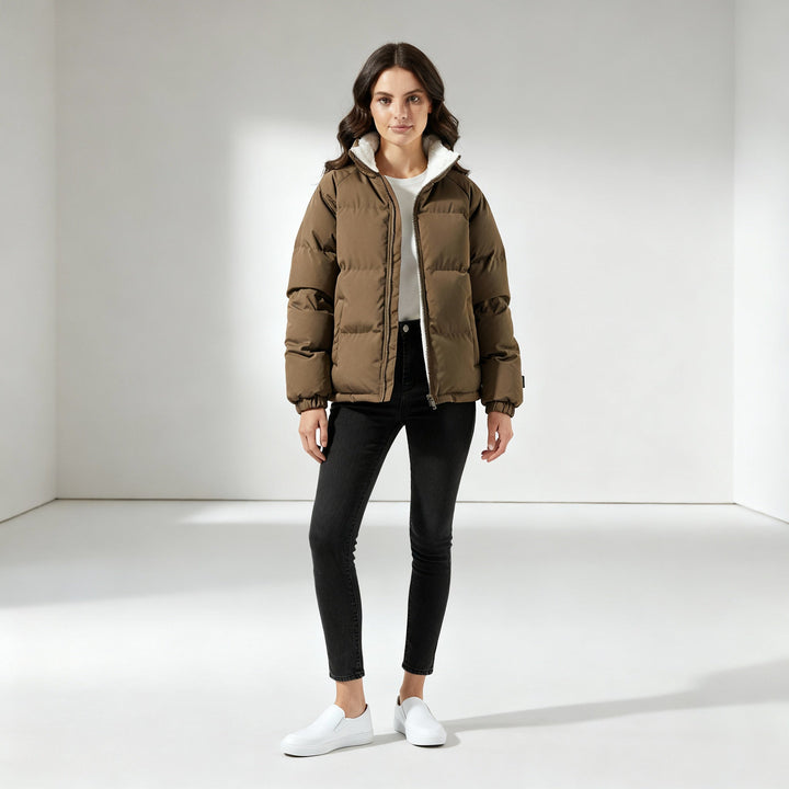 Warm Fleecegefüttert Leicht Pufferjacke Damen