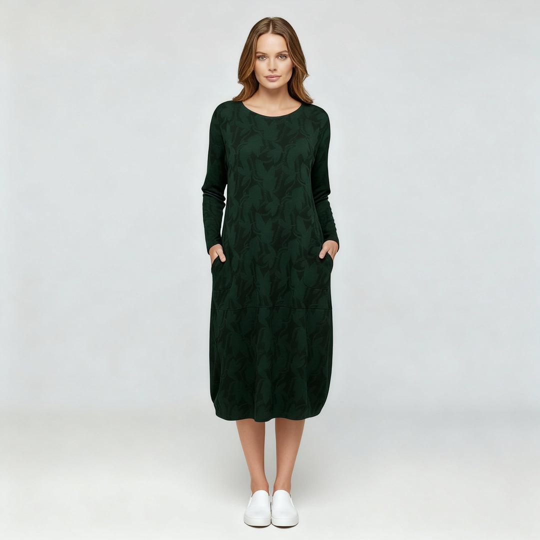Luxuriöses Winterkleid Druck Elegant Komfort