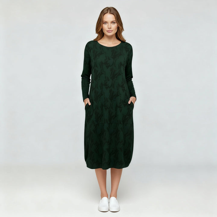 Luxuriöses Winterkleid Druck Elegant Komfort