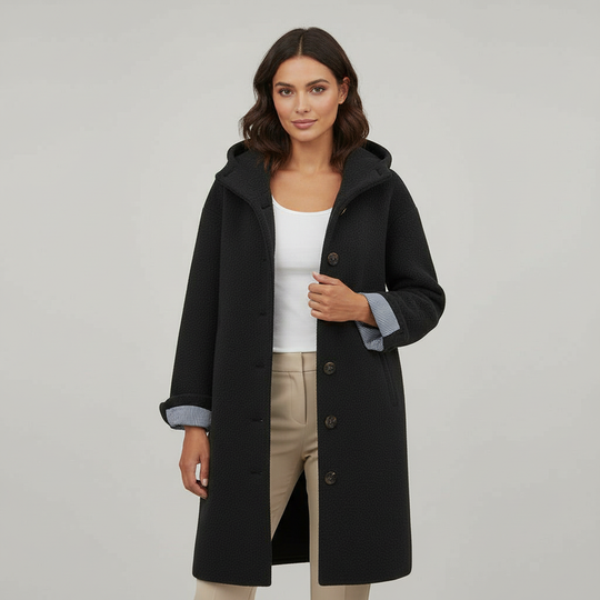 Eleganter Wintermantel Damen Komfort Langer Mantel Fleece