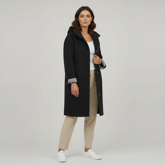 Eleganter Wintermantel Damen Komfort Langer Mantel Fleece