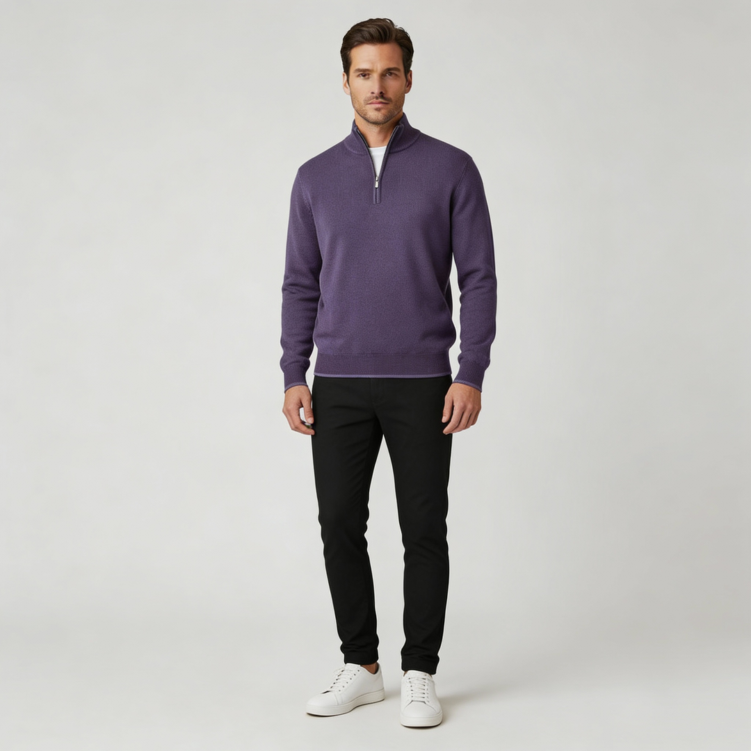 Eleganter Merino Komfort Pullover Damen Reißverschluss Moderne Strickware | Nord Taschen
