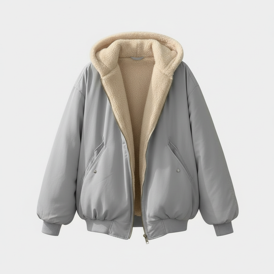 Bequeme Oversized Winterjacke Damen Komfort Warm Fleecelook