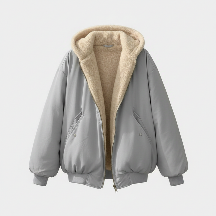 Bequeme Oversized Winterjacke Damen Komfort Warm Fleecelook