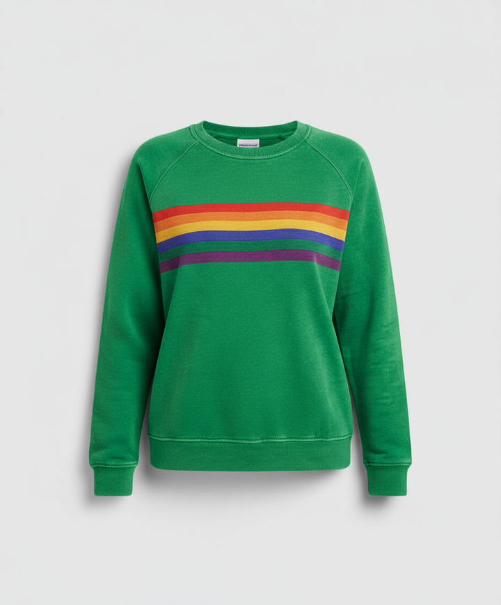 Weicher Regenbogen Pullover Damen