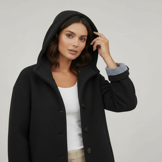 Eleganter Wintermantel Damen Komfort Langer Mantel Fleece