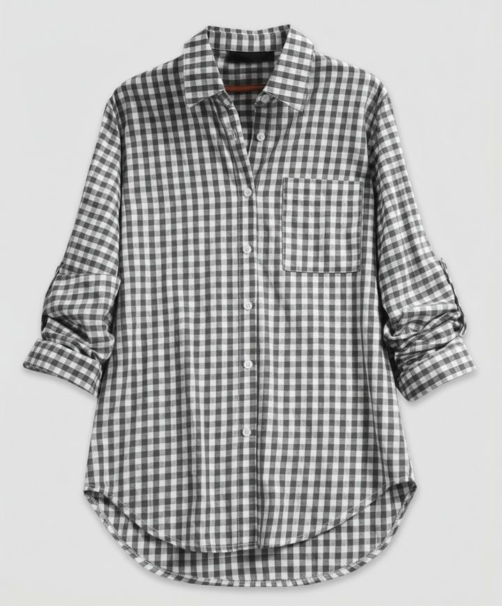 Damen Kariertes Hemd Oversize