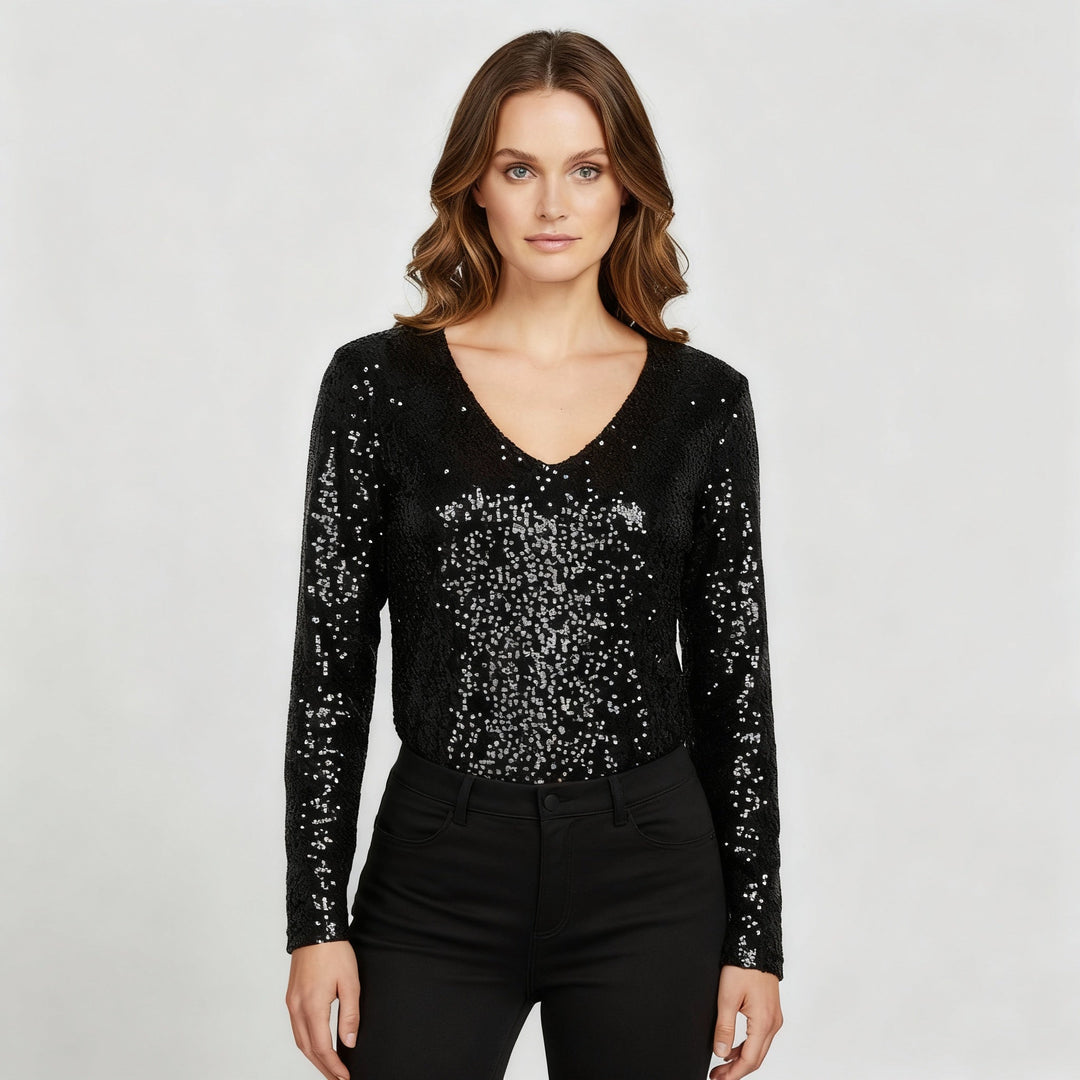Glitzernde Party Eleganz V Ausschnitt Top Damen | Nord Taschen