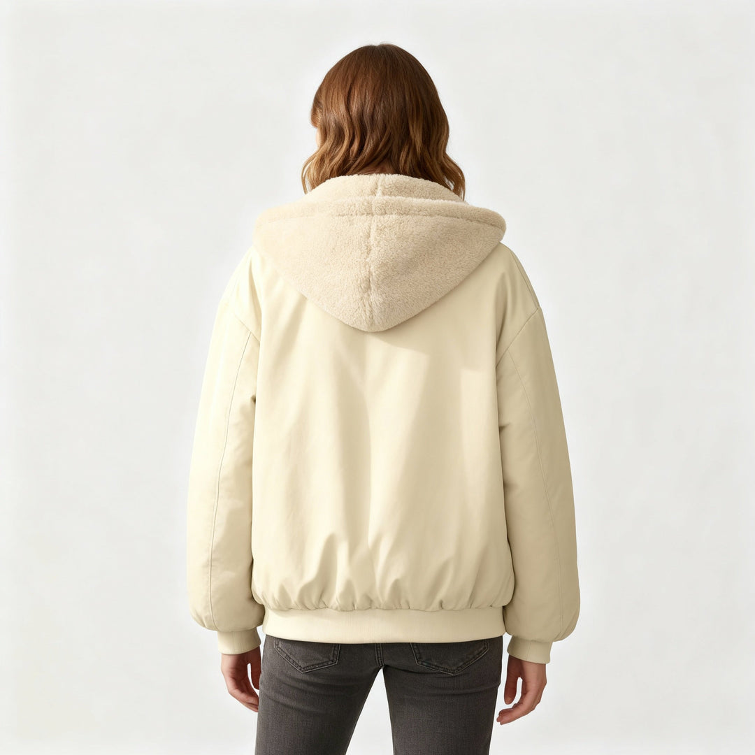 Bequeme Oversized Winterjacke Damen Komfort Warm Fleecelook