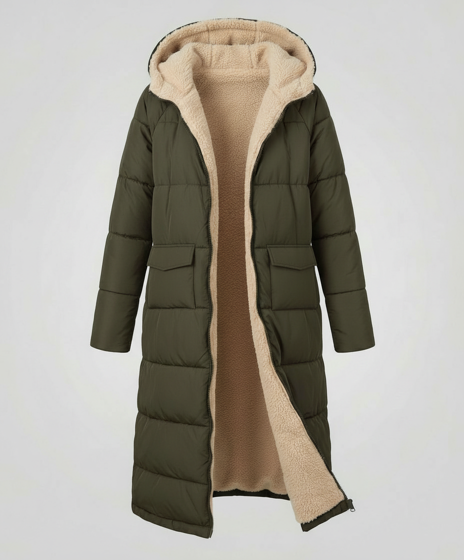 Wendbare Lange Damen Pufferjacke