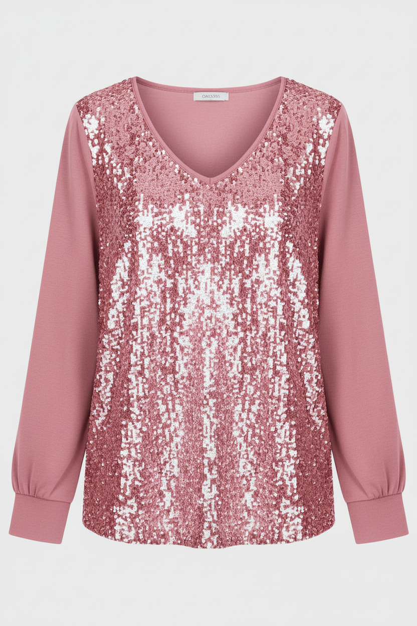 Schlichte Glitzer Bluse Damen