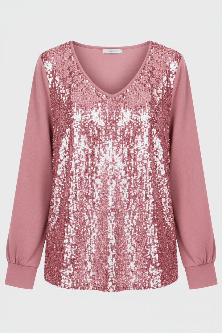Schlichte Glitzer Bluse Damen