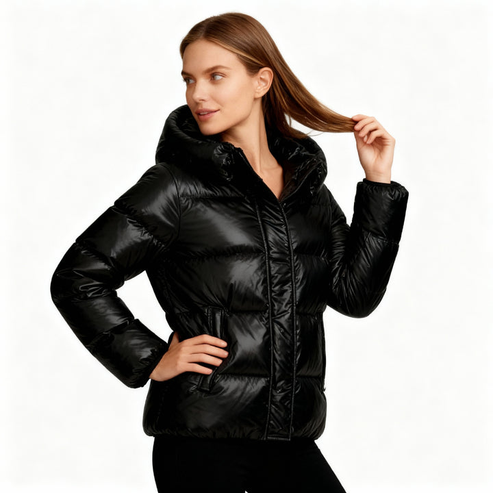 Damen Steppjacke mit Kapuze & Taschen | Fudus