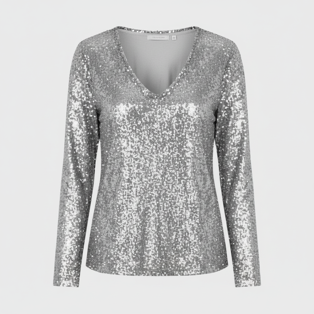 Glitzernde Party Eleganz V Ausschnitt Top Damen | Nord Taschen