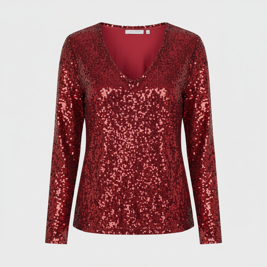 Glitzernde Party Eleganz V Ausschnitt Top Damen | Nord Taschen