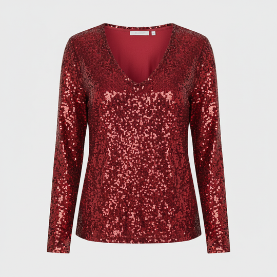 Glitzernde Party Eleganz V Ausschnitt Top Damen | Nord Taschen