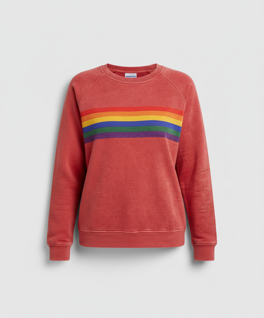 Weicher Regenbogen Pullover Damen