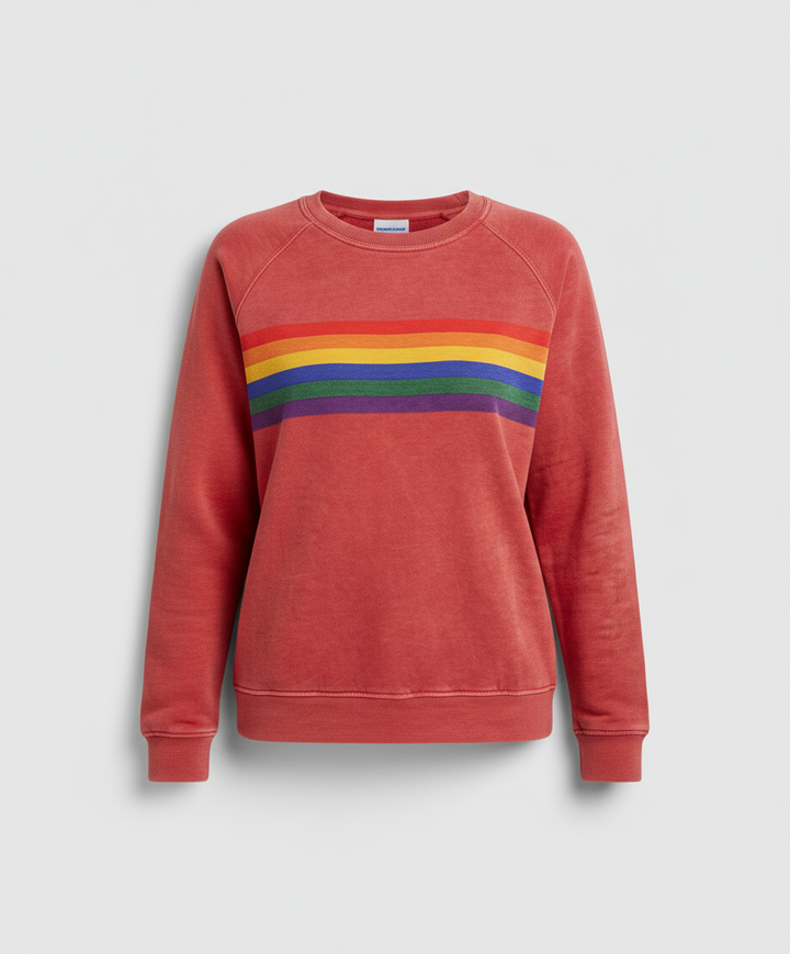 Weicher Regenbogen Pullover Damen