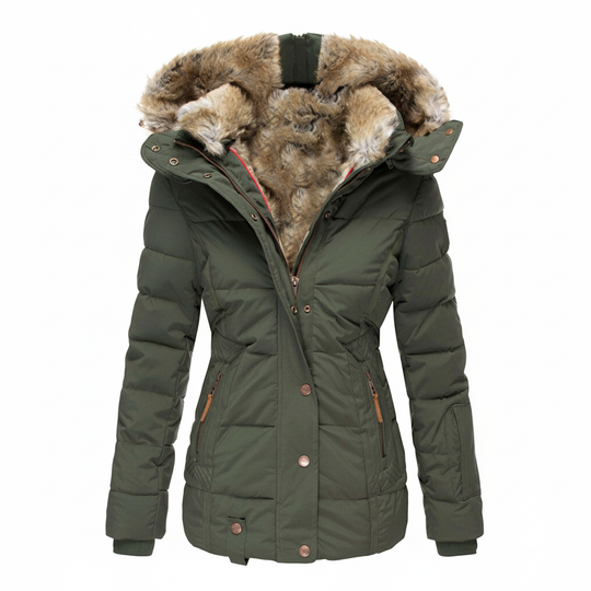 Warme Gefütterte Winterjacke Damen