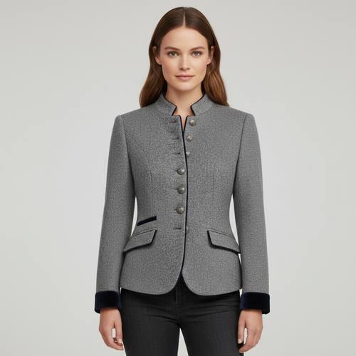 Klassische Strukturierte Premium Komfort Wolljacke Damen | Nord Taschen