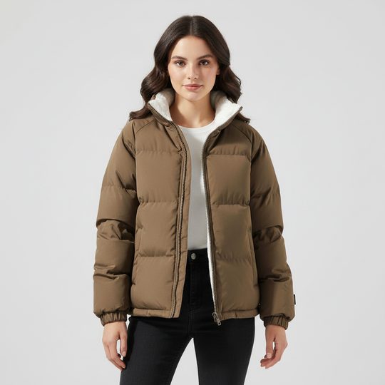 Warm Fleecegefüttert Leicht Pufferjacke Damen