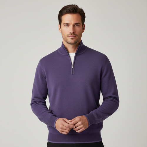 Eleganter Merino Komfort Pullover Damen Reißverschluss Moderne Strickware | Nord Taschen