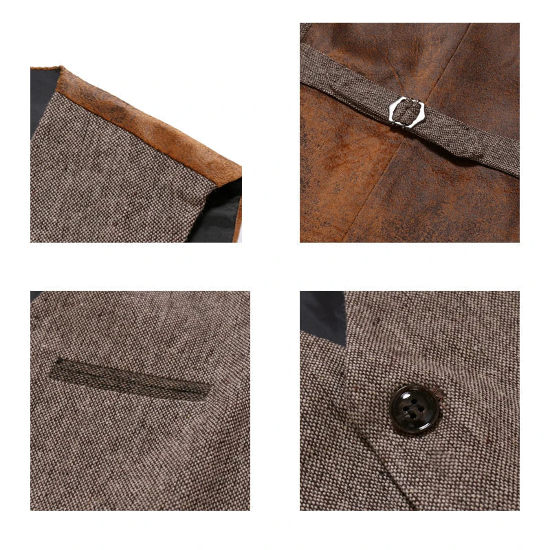 Vintage V-Ausschnitt Revers Weste