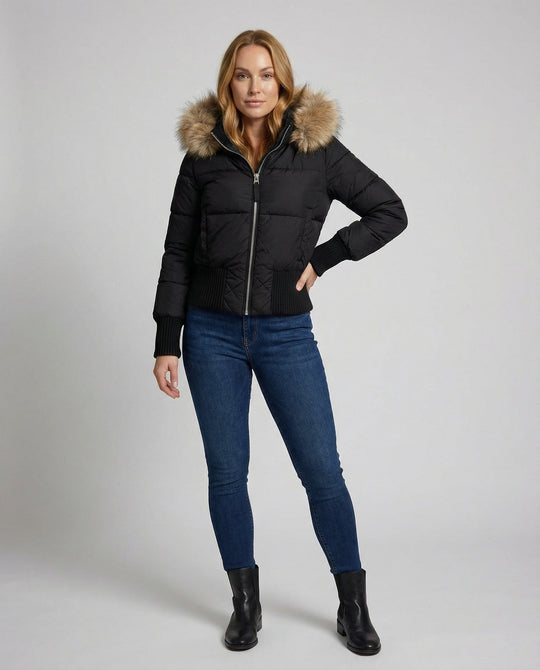 Cropped Gefütterte Winterjacke Avellé