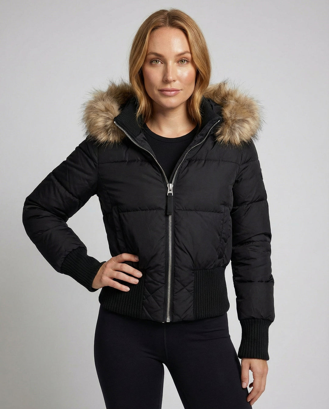 Cropped Gefütterte Winterjacke Avellé