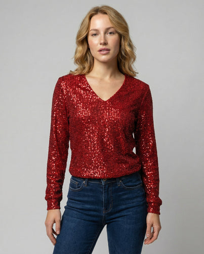 Glitzer Pailletten Top Damen