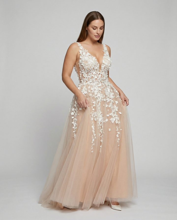 Elegantes A Linie Brautkleid