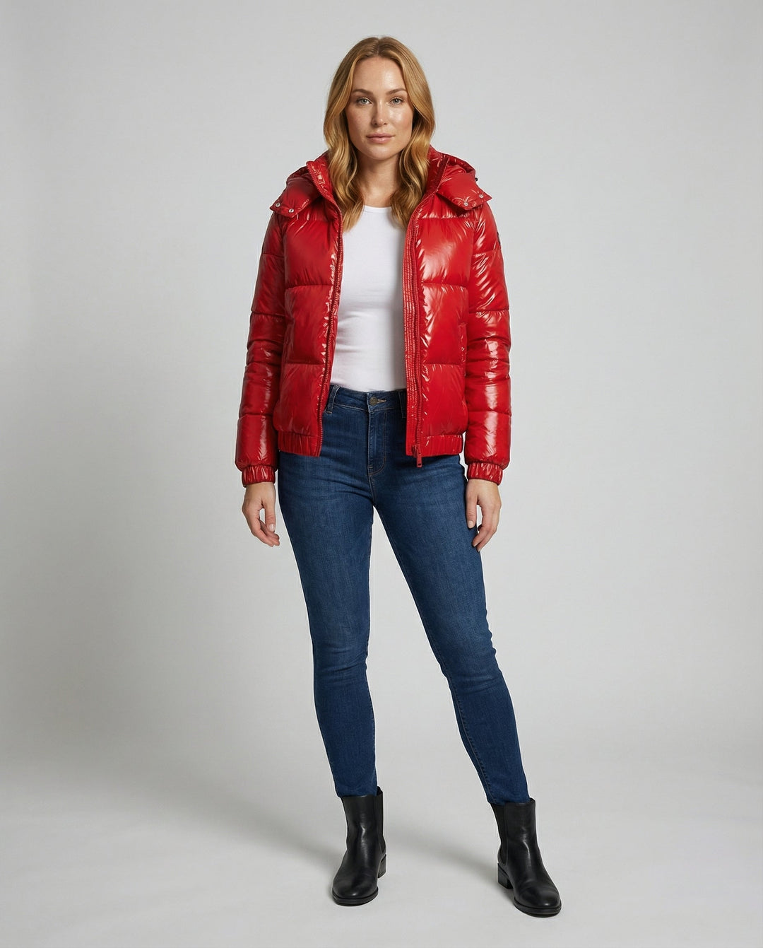 Glänzende Winterjacke Damen