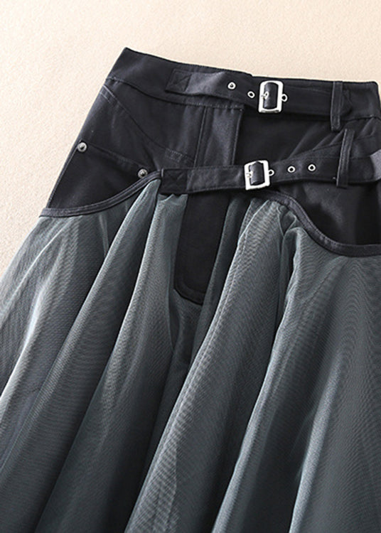 Hohe Taille lange Mesh-Rock - Arvani