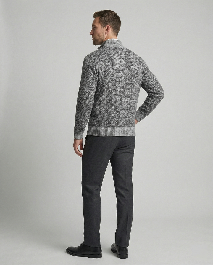 Stilvolle Strickjacke Herren Zipper