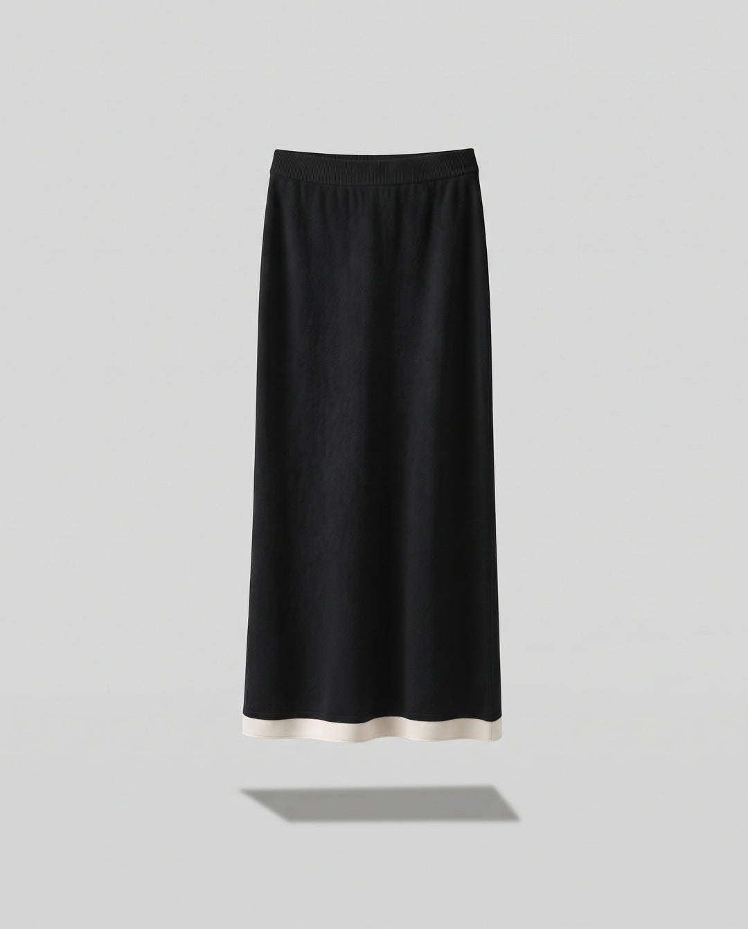 Damen Midirock aus feinem Feinstrick mit Kontrastsaum und elastischem Bund Nord Taschen