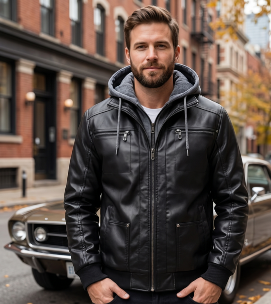 Lederjacke Herren Mit Kapuze