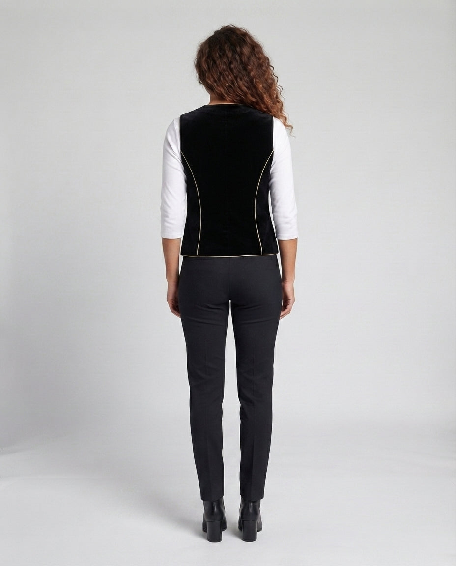 Damen Elegantes Samt-Weste mit Knopfdetails Nord Taschen