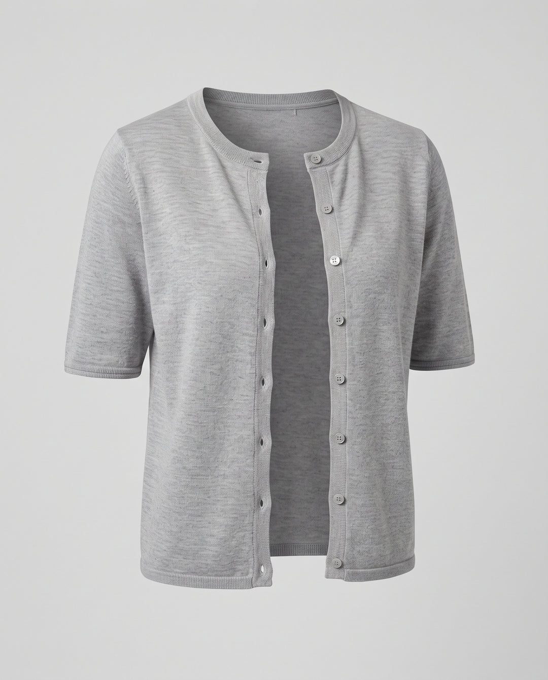 Damen Kurzärmeliges Feinjersey-Knopfcardigan mit Rundhals und kastiger Silhouette Nord Taschen