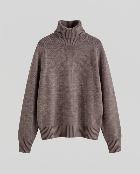 Damen Oversize-Rollkragenpullover mit extrabreiter Silhouette und gerippten Abschlüssen Nord Taschen