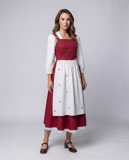 Traditionelles Dirndl-Kleid für Damen mit detailverliebt gestaltetem Leinenoberteil Nord Taschen