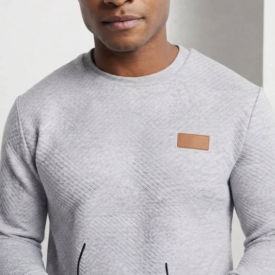 Herren Strukturierter Rundhals-Pullover aus leichtem strukturiertem Strick Nord Taschen