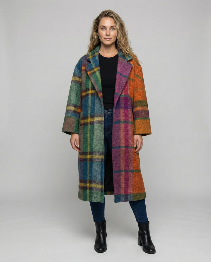 Eleganter Langer Wollmantel Damen