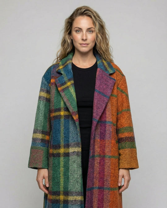 Eleganter Langer Wollmantel Damen