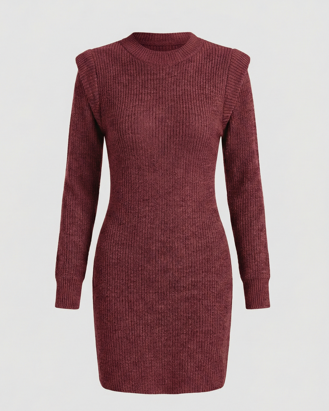 Elegantes Figurbetontes Strick Midikleid