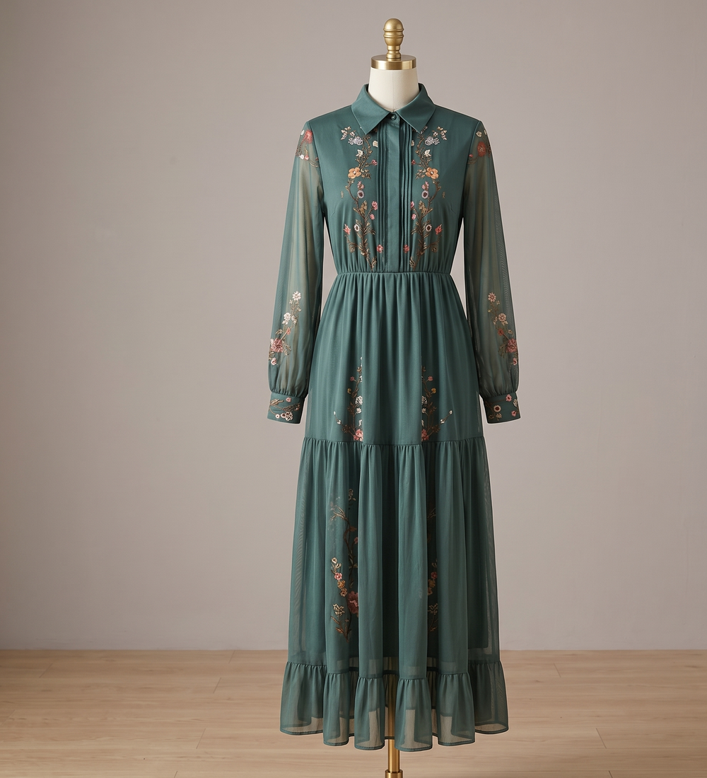 Boho Maxikleid mit V-Ausschnitt