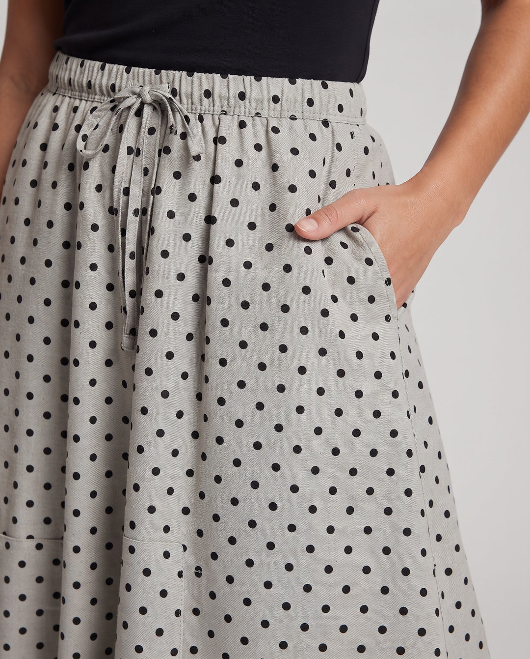 Damen Rock mit elastischem Bund, Tunnelzug und fließender A‑Linien‑Silhouette Nord Taschen